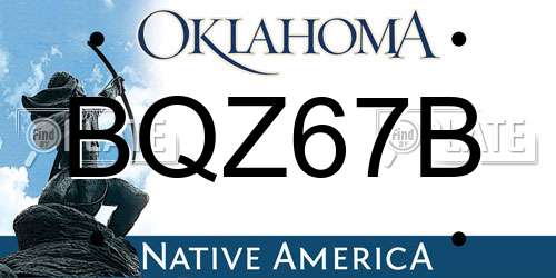 BQZ67B Oklahoma License Plate