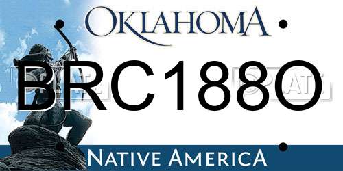 BRC188O Oklahoma License Plate