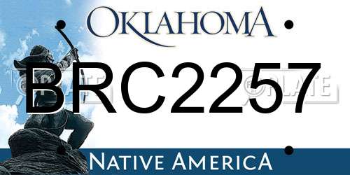 BRC2257 Oklahoma License Plate