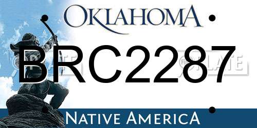 BRC2287 Oklahoma License Plate