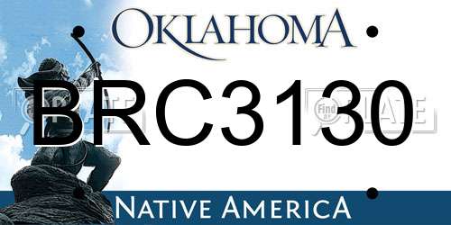 BRC3130 Oklahoma License Plate