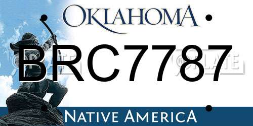 BRC7787 Oklahoma License Plate