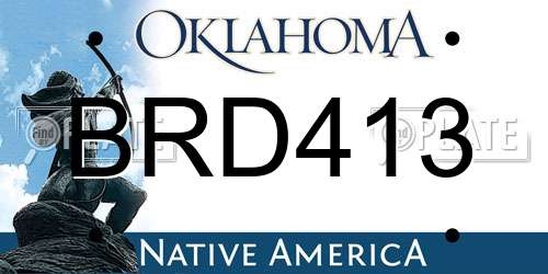 BRD413 Oklahoma License Plate