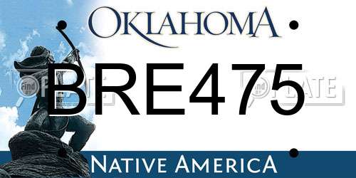 BRE475 Oklahoma License Plate