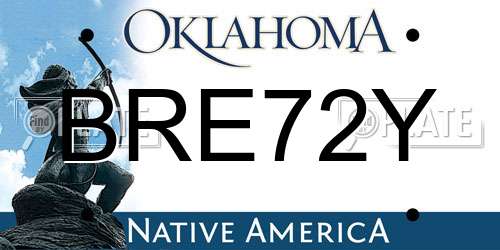 BRE72Y Oklahoma License Plate