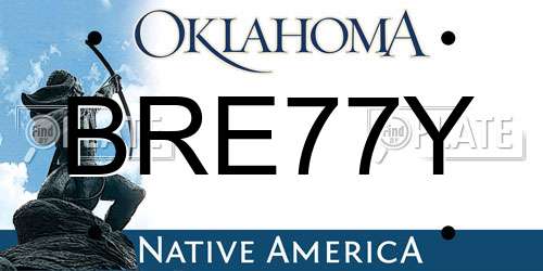 BRE77Y Oklahoma License Plate