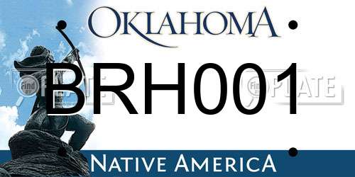 BRH001 Oklahoma License Plate