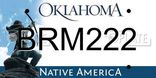BRM222 Oklahoma License Plate