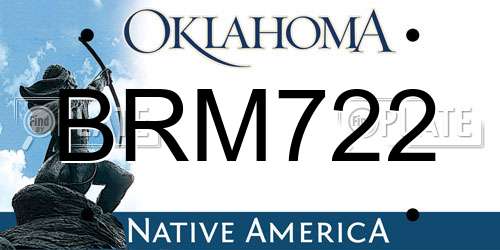 BRM722 Oklahoma License Plate