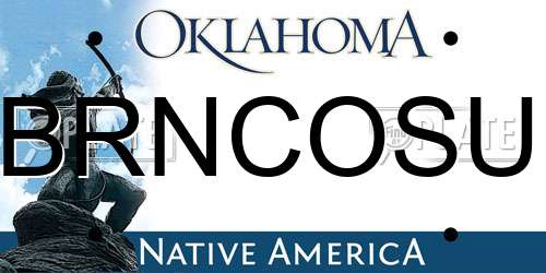 BRNCOSU Oklahoma License Plate