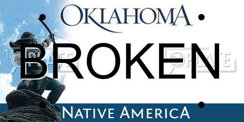 BROKEN Oklahoma License Plate