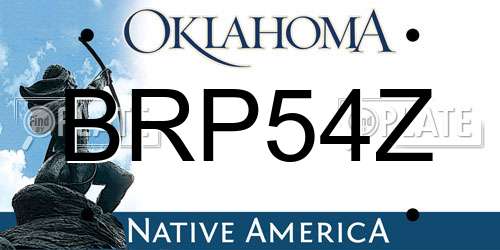 BRP54Z Oklahoma License Plate