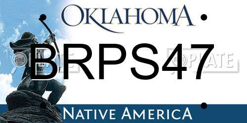 BRPS47 Oklahoma License Plate