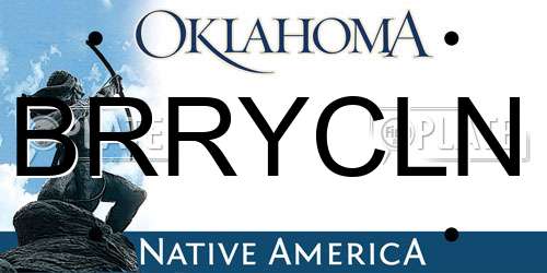 BRRYCLN Oklahoma License Plate
