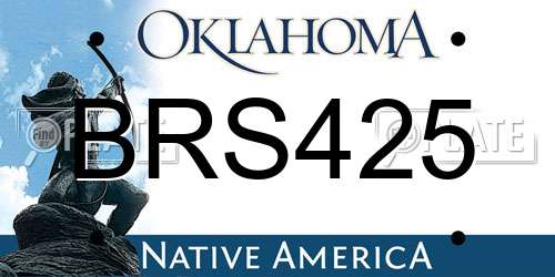 BRS425 Oklahoma License Plate