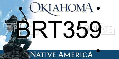 BRT359 Oklahoma License Plate