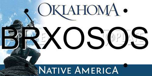 BRXOSOS Oklahoma License Plate