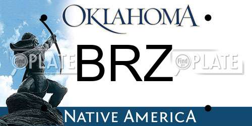 BRZ Oklahoma License Plate