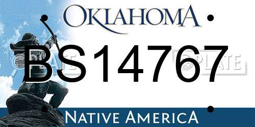 BS14767 Oklahoma License Plate