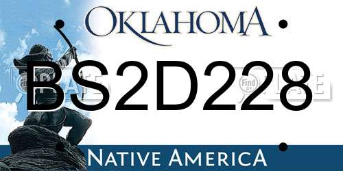 BS2D228 Oklahoma License Plate