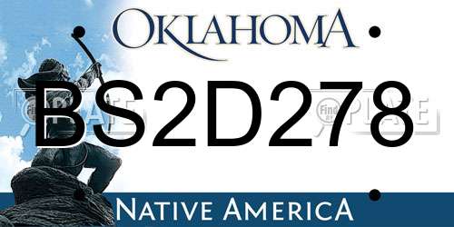 BS2D278 Oklahoma License Plate