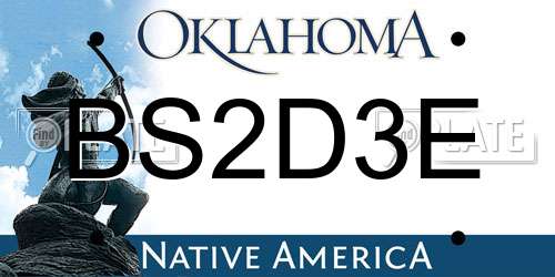BS2D3E Oklahoma License Plate