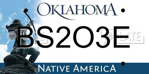 BS2O3E Oklahoma License Plate
