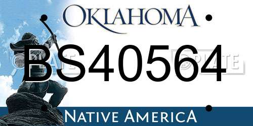 BS40564 Oklahoma License Plate