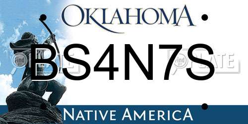 BS4N7S Oklahoma License Plate