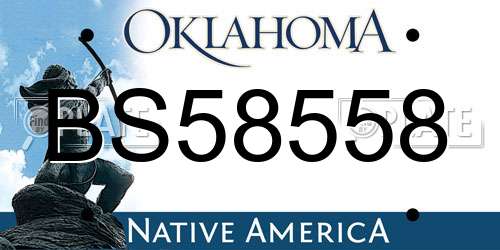 BS58558 Oklahoma License Plate