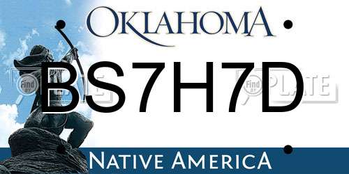 BS7H7D Oklahoma License Plate