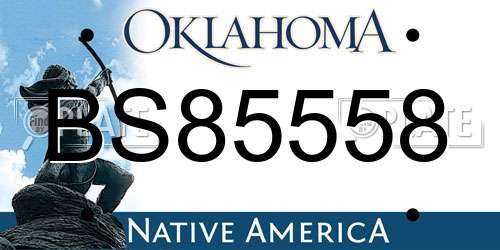 BS85558 Oklahoma License Plate