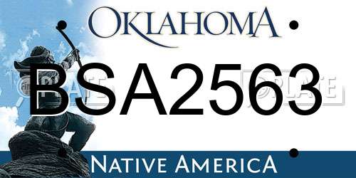 BSA2563 Oklahoma License Plate