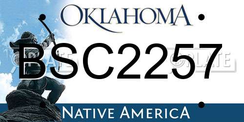 BSC2257 Oklahoma License Plate