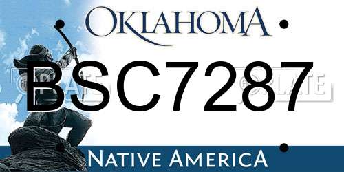BSC7287 Oklahoma License Plate