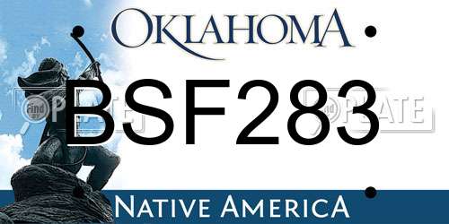 BSF283 Oklahoma License Plate