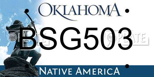 BSG503 Oklahoma License Plate
