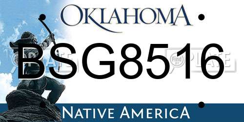 BSG8516 Oklahoma License Plate