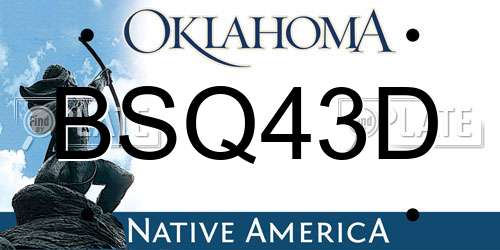 BSQ43D Oklahoma License Plate