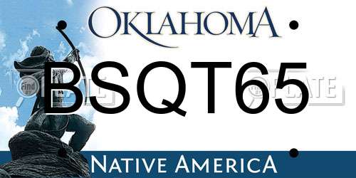 BSQT65 Oklahoma License Plate