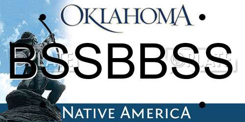 BSSBBSS Oklahoma License Plate