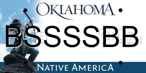 BSSSSBB Oklahoma License Plate