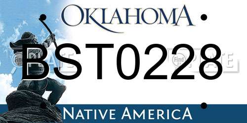 BST0228 Oklahoma License Plate