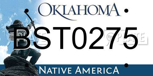 BST0275 Oklahoma License Plate