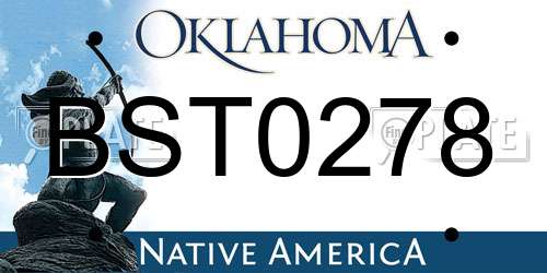 BST0278 Oklahoma License Plate