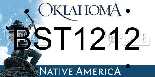 BST1212 Oklahoma License Plate