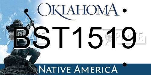BST1519 Oklahoma License Plate