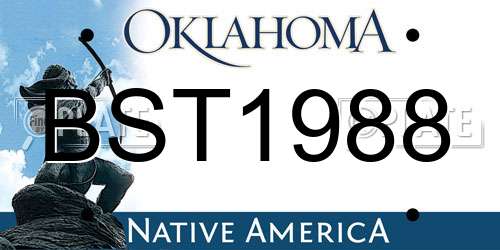 BST1988 Oklahoma License Plate