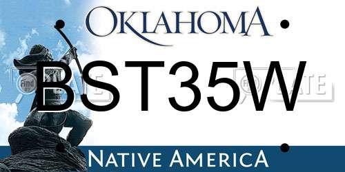 BST35W Oklahoma License Plate