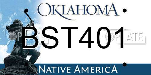 BST401 Oklahoma License Plate